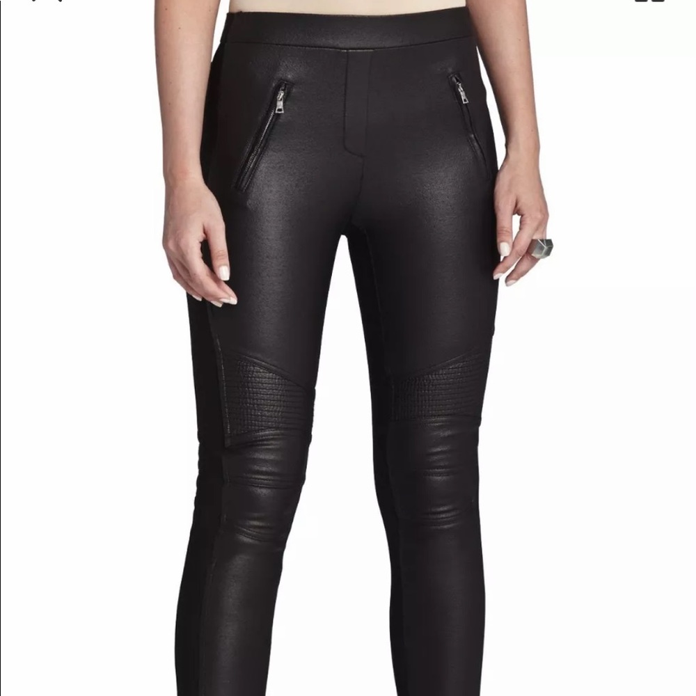 BCBG KALIN faux leather MOTO leggings sz. S